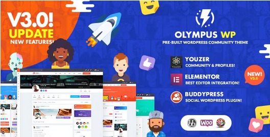 Olympus Powerful BuddyPress Theme for Social Networking Free Download