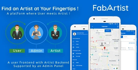 Hire for Work – Fab Artist Android Nulled (Latest Version) | 2 Apps | Customer App + Artist App + Admin Panel | Freelancer